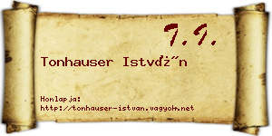 Tonhauser István névjegykártya