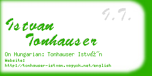 istvan tonhauser business card